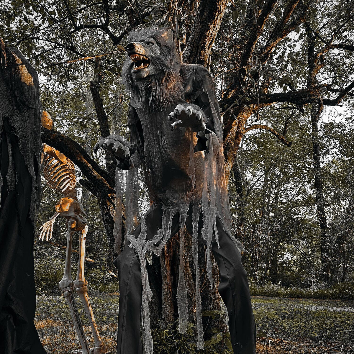 Witchwood™ 7 ft Tall Motion-Activated Towering Werewolf, Premium Halloween Animatronic, Plug-In, HHTWRWOLF-1FLSA