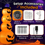 Witchwood™ 8ft Halloween Inflatable, Stacked Pumpkins with Witch Hat and Built-in LED Lights, Outdoor Blow up Yard Decor for Lawn, Garden, Porch and Halloween Party, Orange