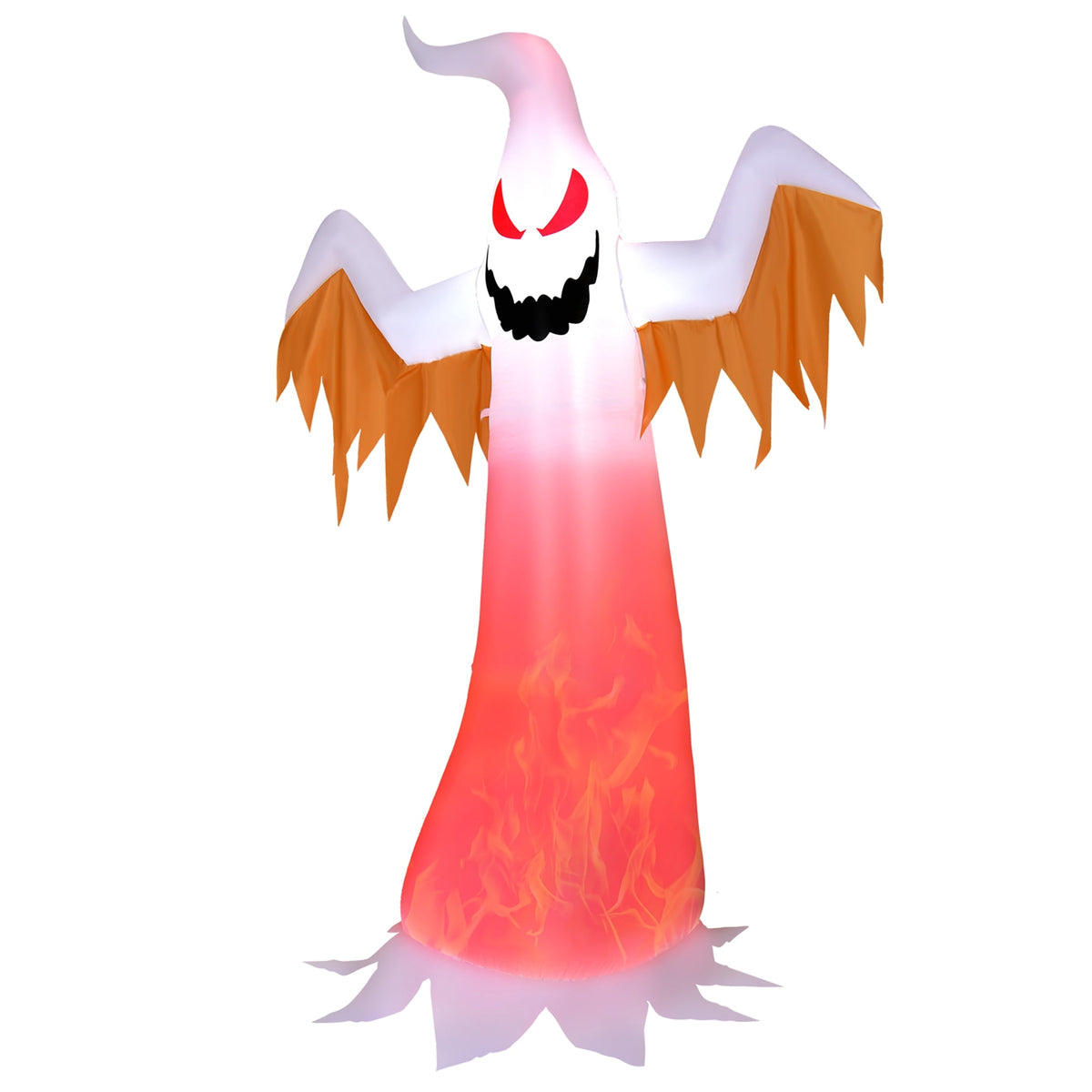 Witchwood™ Gymax 8ft Inflatable Halloween Ghost Blow Up Decoration w/ Built-in Flame Light