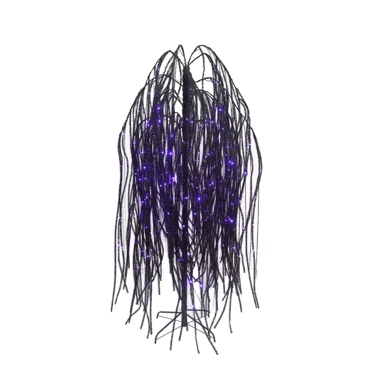 Witchwood™ 6 ft Black Willow Tree with Orange and Purple LED Lights for Outdoor Halloween Decor
