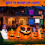 Witchwood™ 7.9FT Halloween Inflatable Pumpkin Ghost with Lights, Halloween Blow Ups Outdoor Decoration for Home Party