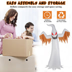 Witchwood™ 12FT Halloween Inflatables Ghost Outdoor Halloween Decoration w/ Scary Flames,4pcs LED Lights