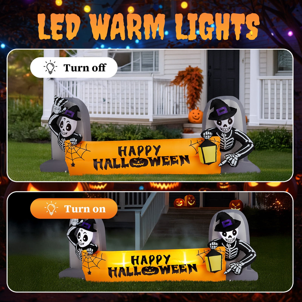 Witchwood™ 10 FT Halloween Inflatables Ghost Tombs Decor Outdoor Halloween Decoration