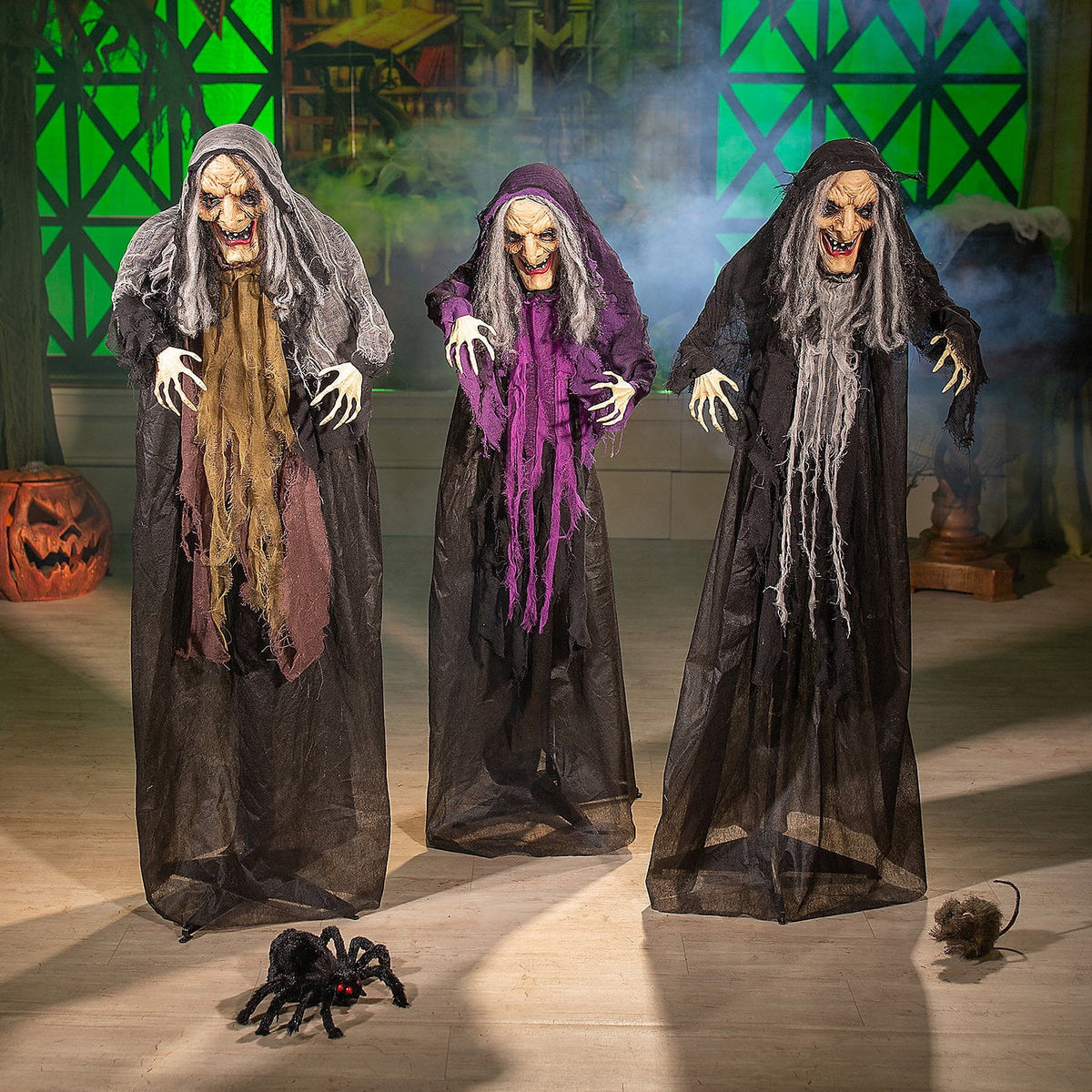 Witchwood™ Fun Express 4ft. Animated Witch Yard Stakes Halloween - 3 Pieces