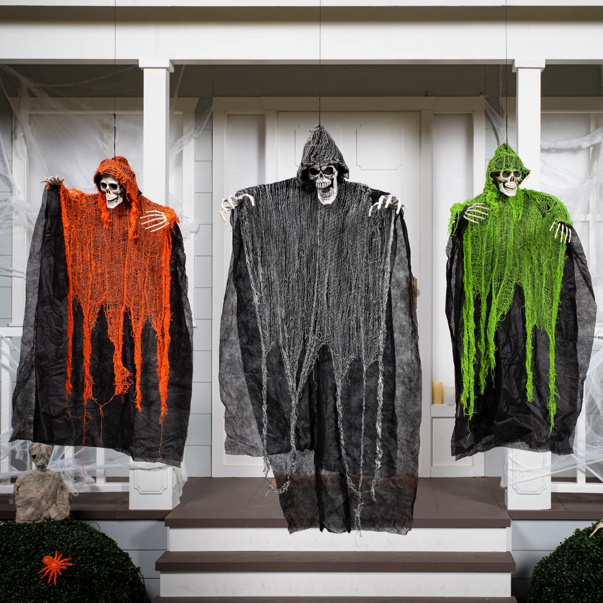 Witchwood™ 3 Pack Halloween Hanging Ghosts,Scary Skeleton Ghosts Grim Reapers Decorations for Halloween Indoor Outdoor Yard Home Decorations