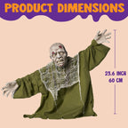 Witchwood™ Halloween Groundbreaker Animated Halloween Decorations Zombie with Crawling Creepy Animatronic Decorations with Movable Arms,Outdoor Scary Halloween Yard Decorations