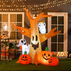 Witchwood™ 7.5FT Halloween Inflatable Scary Ghost Tree with Owl Ghost Pumpkins LED Lights Yard Decoration