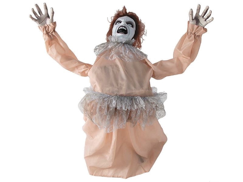 Witchwood™ 4 Ft. 3 1/4" Animated Life-Size Bent Backwards Creepy Lady Halloween Decoration