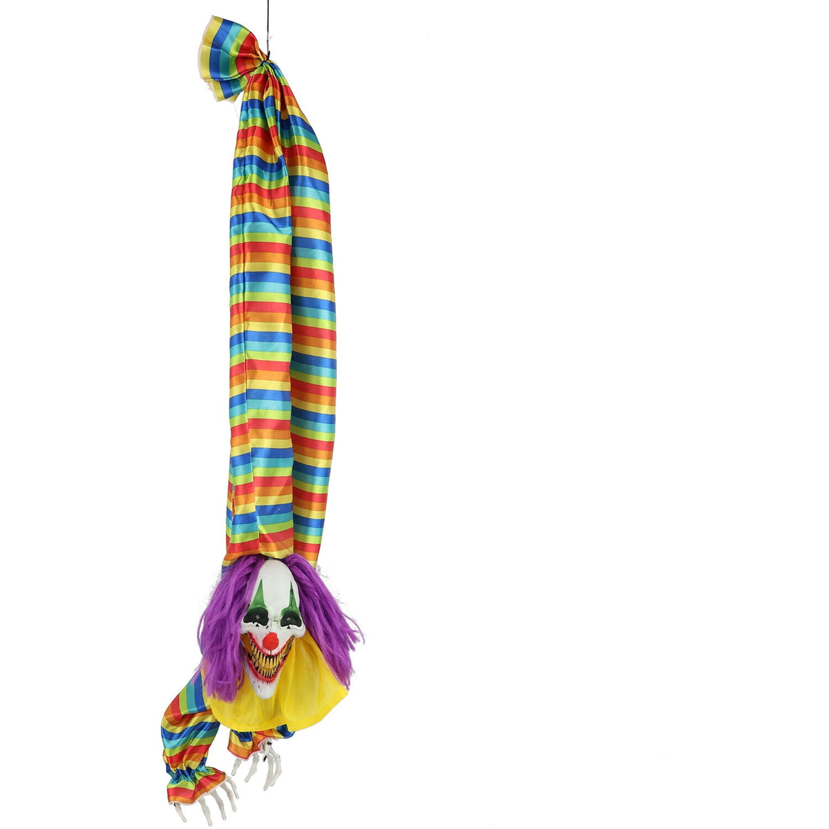 Witchwood™ 47 in Animatronic Hanging Upside Down Clown with Lights and Sound, Halloween Decoration, HHCLOWN-39HLSA
