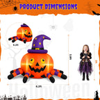 Witchwood™ 6.2FT Halloween Inflatable Decorations Pumpkin Spider with LED Lights, Halloween Blow Ups for Yard Party
