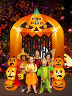 Witchwood™ 9.5ft Halloween Inflatable Pumpkin Arch with LED Lights - Outdoor/Indoor Yard Decoration for Halloween Party & Home