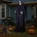 Witchwood™ 6ft Life-Size Halloween Animatronic Grim Reaper - Sound-Activated, 1-Minute Assembly for Yard/Haunted House/Party