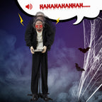 Witchwood™ 5ft Waiter Animated Halloween Decoration Creepy Halloween Animatronics Waiters w/ Pre-Recorded Screaming