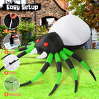 Witchwood™ Halloween Inflatable 8 FT Halloween Blow Up Spider, Halloween Inflatables Spider Giant Spider Inflatable with LED Lights Built-in, Outdoor Halloween Decorations Clearance for Halloween/Holiday