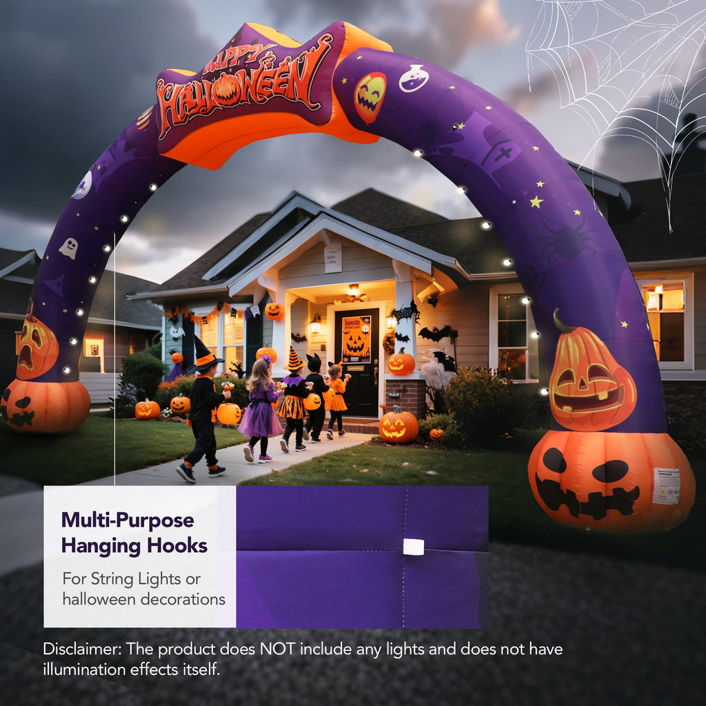 Witchwood™ Wellcomer 27ft Halloween Giant Inflatable Pumpkin Arch with Built-in Blower - Halloween Outdoor Decor