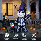 Witchwood™ Halloween Inflatables Decorations Skeleton and Dog, Halloween Blow ups Yard Decorations Outdoor for Garden Lawn