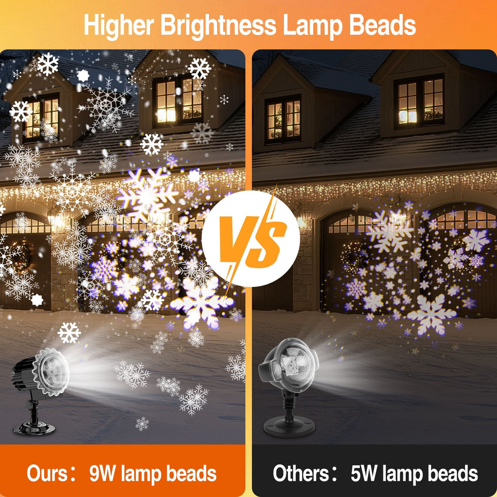 Witchwood™ Outdoor high brightness snowflake projection light, holiday decoration ambient light, Christmas Halloween laser light, light show, waterproof function, indoor home, Christmas, wedding Mother's Day