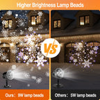 Witchwood™ Outdoor high brightness snowflake projection light, holiday decoration ambient light, Christmas Halloween laser light, light show, waterproof function, indoor home, Christmas, wedding Mother's Day