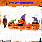 Witchwood™ (2 pack) 8FT Halloween Inflatable Pumpkins Blow ups Outdoor Decorations, Five Pumpkins with LED Lights for Party Yard