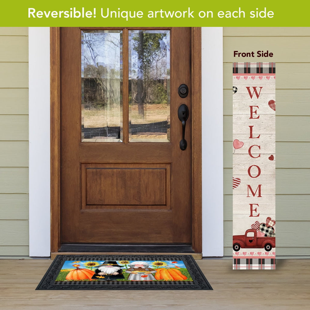Witchwood™ Briarwood Lane Valentine's Double Sided Reversible Pine Porch Leaner 47x9.5 Holiday Pickup Trucks For Valentine's Porch Leaner