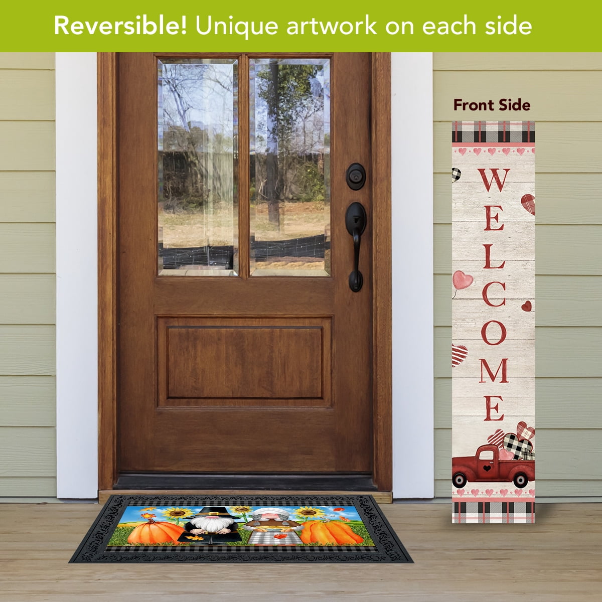Witchwood™ Briarwood Lane Valentine's Double Sided Reversible Pine Porch Leaner 47x9.5 Holiday Pickup Trucks For Valentine's Porch Leaner