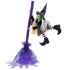 Witchwood™ Animated Flying Witch with Broom Halloween Decoration - 25"