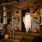 Witchwood™ Halloween Decorations Outdoor, Hanging Swing Ghosts with Lights Halloween Spooky Cute Ghosts Decor for Outside Home Front Porch Yard Lawn Tree