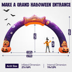 Witchwood™ Wellcomer 27ft Halloween Giant Inflatable Pumpkin Arch with Built-in Blower - Halloween Outdoor Decor