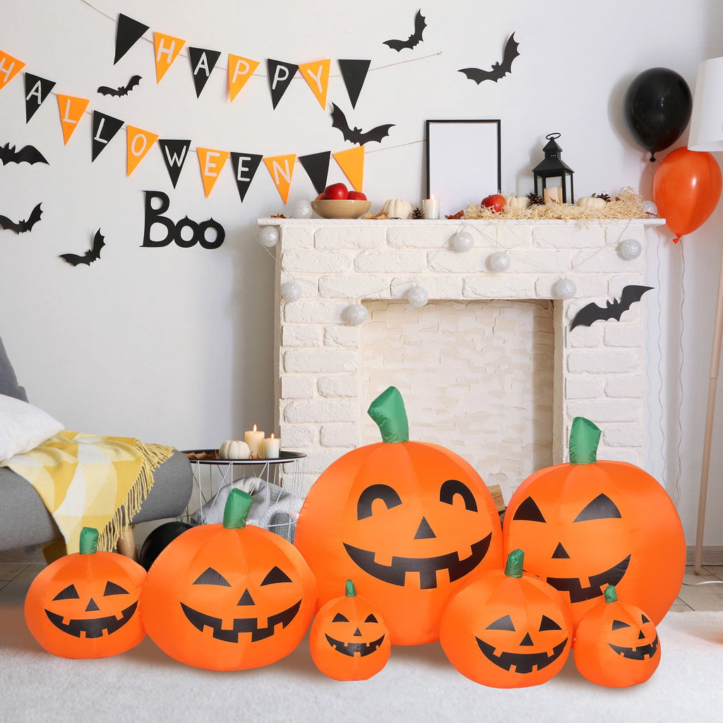 Witchwood™ 7.4' Halloween Inflatables Outdoor Halloween Decoration with LED Lights 7pcs Blow up Pumpkins