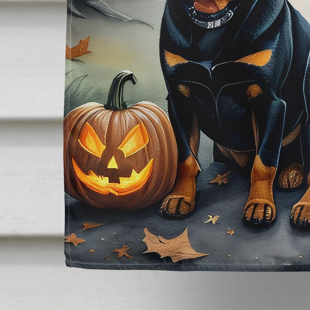 Witchwood™ Halloween Rottweiler Dog House Flag 28x40IN Double-Sided Polyester Decorative Sleeve Pole Flag for Outdoor Home Garden
