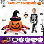Witchwood™ (2 pack) 2.6ft Remote Control Halloween Inflatable with Music Lights,Pumpkin Spider Car Blow ups Rc Car,Indoor Outdoor Decorations
