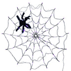 Witchwood™ Halloween Spider Web Light LED and a 5in Spider, 3.28ft Spider Web Light Decorations 70 LED Lighted, Indoor Outdoor House Yard Garden Scary Halloween Window Light, Battery Operated, Purple