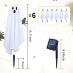 Witchwood™ Halloween Decorations Outdoor, 6 pack Light up Spooky Ghosts with 8 Modes LED Light - Scary Standing Ghosts Decor for Front Door Porch Yard Home Party