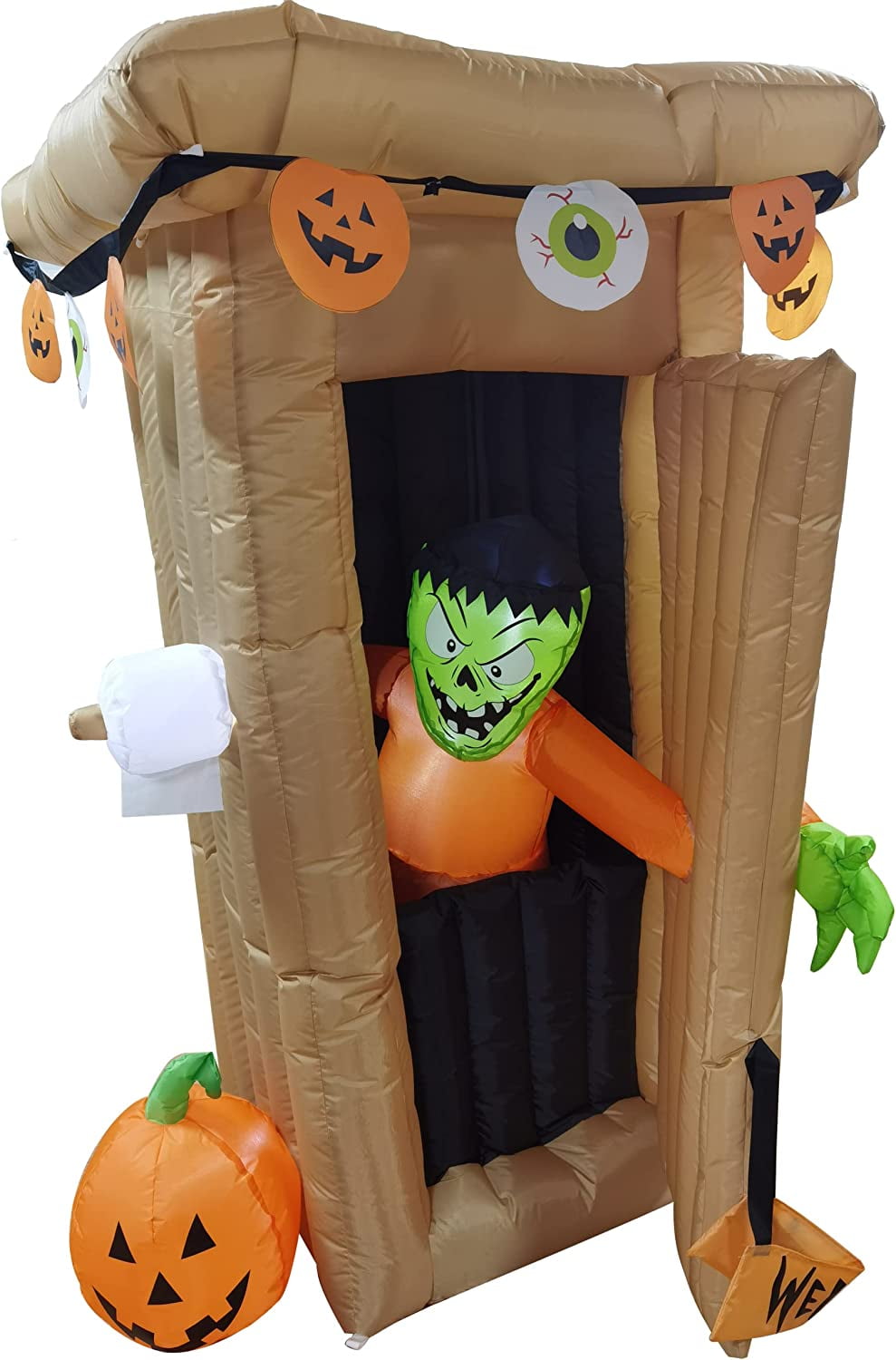 Witchwood™ CozyBox 6FT Halloween Animated LED Inflatable Spooky Outhouse with Monster Holiday Yard Decoration