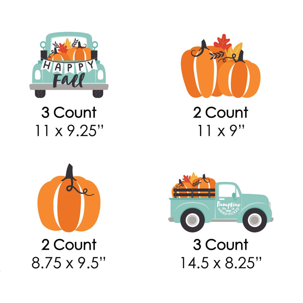 Witchwood™ Big Dot of Happiness Happy Fall Truck - Lawn Decorations - Outdoor Harvest Pumpkin Party Yard Decorations - 10 Piece