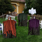 Witchwood™ Nifti Nest Halloween Skeleton, 3 Pcs Ghost Decorations, Halloween Props, Halloween Yard Decorations, Black,Green,Red