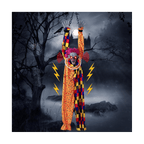 Witchwood™ 5.6 Ft Halloween Hanging Animated Talking & Shaking Scary Clown with Chain, Touch Activated for Decor