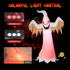 Witchwood™ VIVOHOME 8ft Height Halloween Inflatable White Ghost with Red Rotating Led Lights Blow up Outdoor Lawn Yard Decoration
