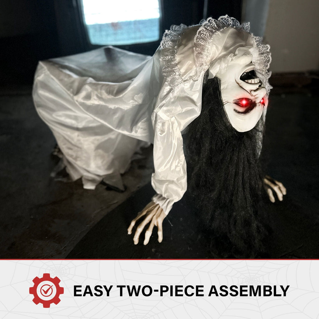 Witchwood™ Lifesize 35" Animatronic Possessed Woman with Lights and Sound, Halloween Decoration,HHLADY-11FLSA