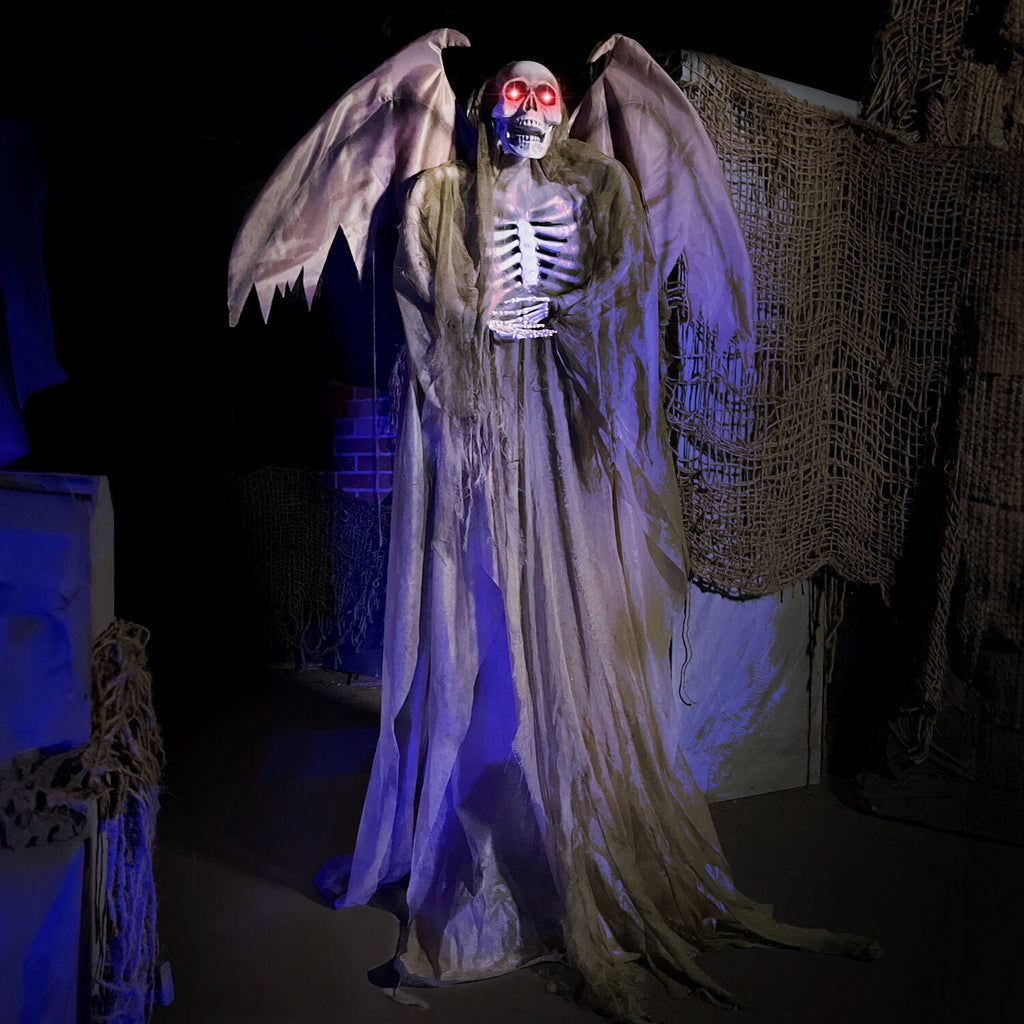 Witchwood™ 5.5 ft Life-size Animatronic Reaper with Wings, Halloween Decoration, HHWINGSKEL-4FLSA