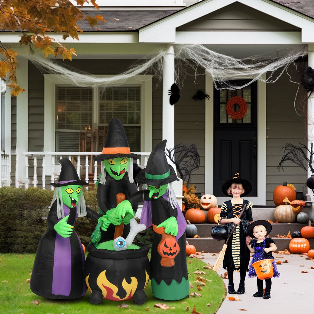 Witchwood™ 6' Halloween Inflatables Outdoor Halloween Witches Decoration Blow up Witches