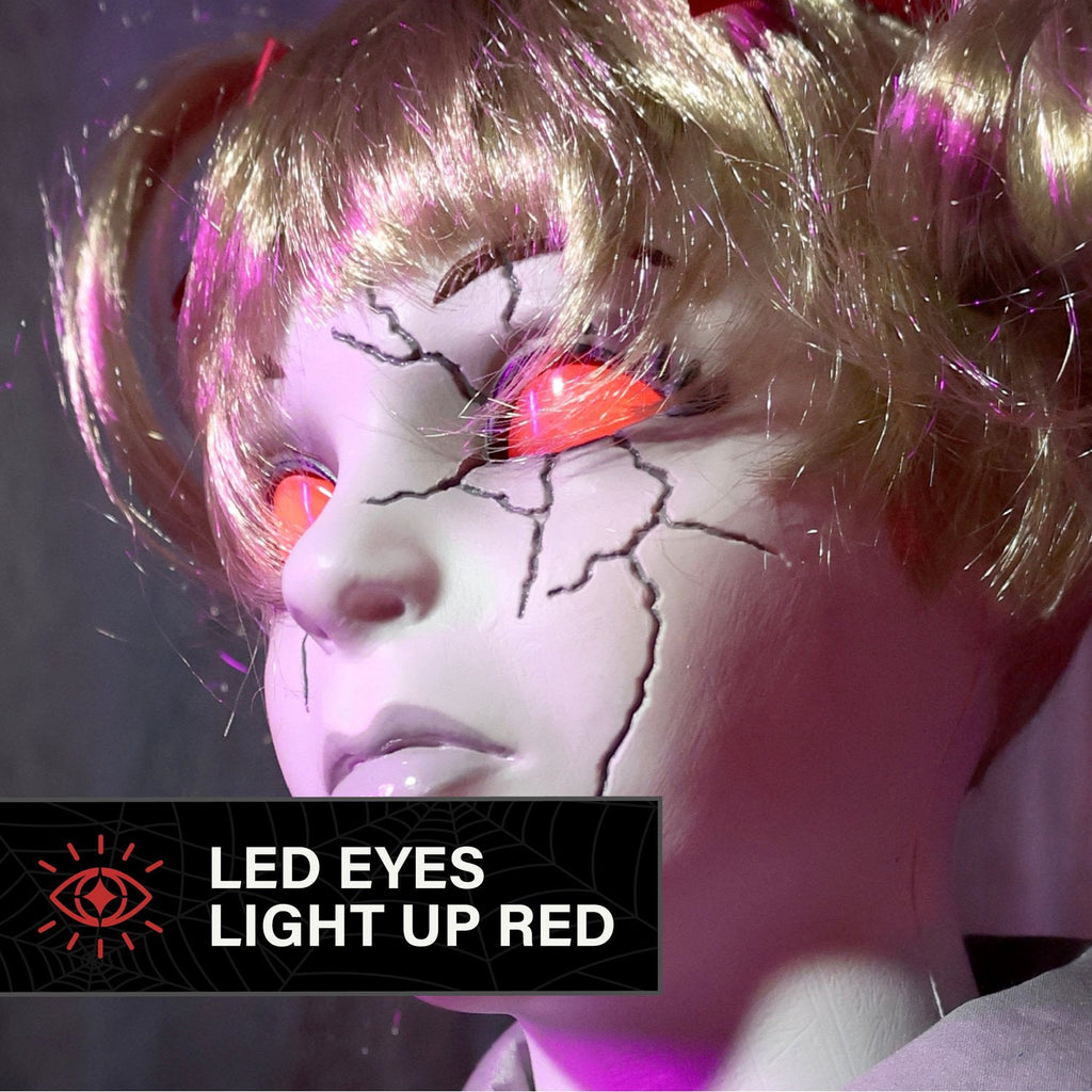 Witchwood™ Apocalypse Twins Halloween Animatronics with Red Eyes & Head Sync, 3-Ft