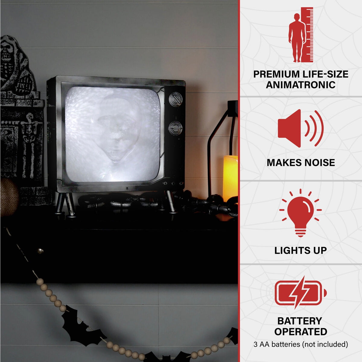 Witchwood™ 11.8 in Haunted TV by Tekky, Premium Halloween Animatronic, HHHAUNTTV-1FLSA
