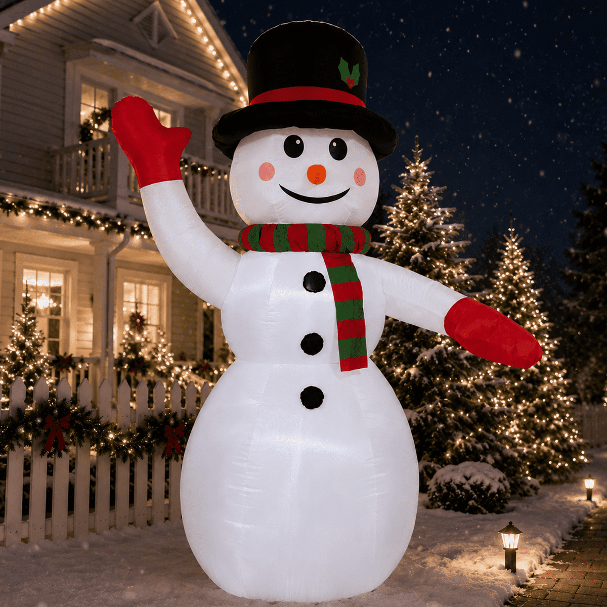 Witchwood™ 8ft Snowman Christmas Inflatables, Blow up with LED Lights Built-in for Holiday/Party/Yard/Garden Decoration