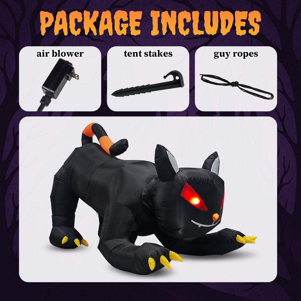 Witchwood™ 4.5' Halloween Inflatables Outdoor Halloween Decoration Giant Cat Blow up Decor