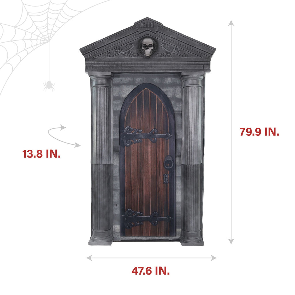 Witchwood™ 6.7 ft. Motion-Triggered Mausoleum Halloween Animatronic by Tekky, HHMAUSOLEUM-1FLSA