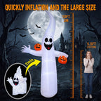 Witchwood™ VETPW Halloween Inflatable, 10 FT Giant Ghost Pumpkin Arch Inflatable Decoration with LED Light for Outdoor, Holiday, Party, Yard, Garden Patio Lawn Outside Decor