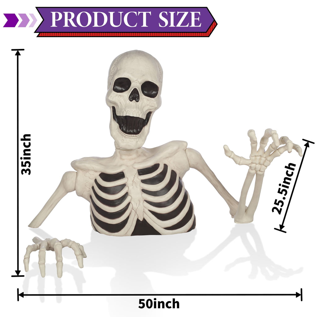 Witchwood™ 35" Halloween Giant Groundbreaker Skeleton, Halloween Decoration for Outdoor Lawn Yard and Porch