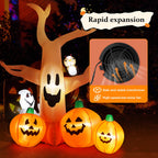 Witchwood™ 8FT Halloween Inflatables Dead Tree,Outdoor Halloween Decorations with Built-in LED Lights,Halloween Blow Up Yard Decorations with Pumpkin,Ghost,and Owl
