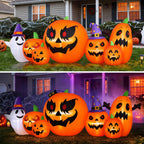 Witchwood™ 7.9FT Halloween Inflatable Pumpkin Ghost with Lights, Halloween Blow Ups Outdoor Decoration for Home Party
